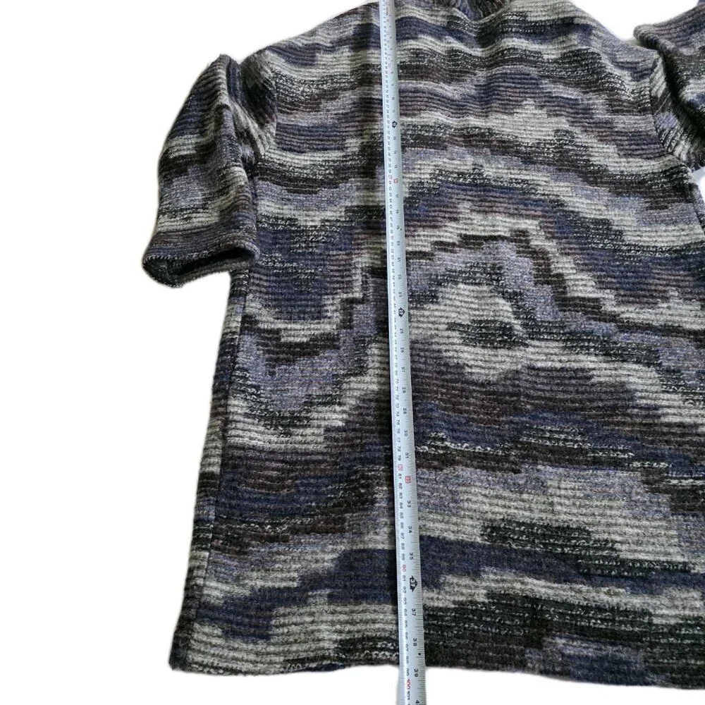Luna Allegra Cardigan Womens M Multi LS Open Front Wool Blend Cottage Slouchy
